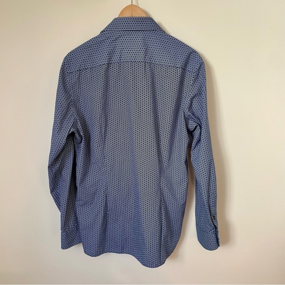 Ted Baker Endurance Slim Fit Cotton Button Down Dress Shirt Blue Size 16.5" - Picture 7 of 8